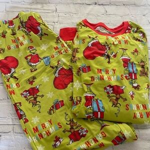 Men's Grinch Pajama Set Merry Grinchmas Green and Red